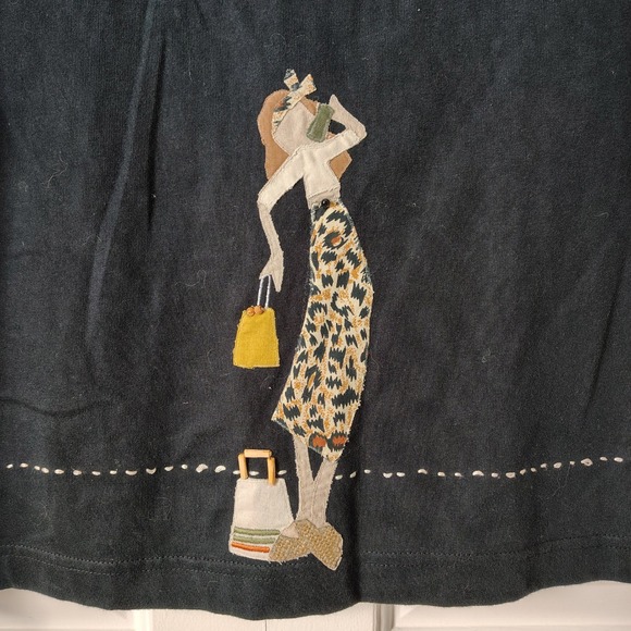 Vintage 90s Susan Bristol Women's Top Size Small Black Button Up Art to Wear - Picture 5 of 9